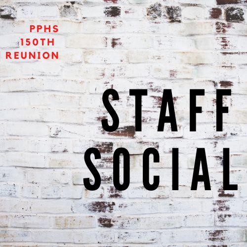 grey and black background with Staff Social text