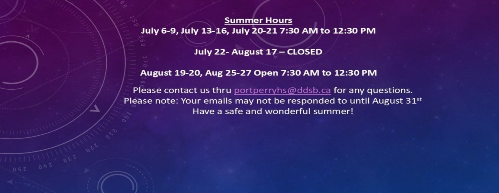 Summer Office Hours